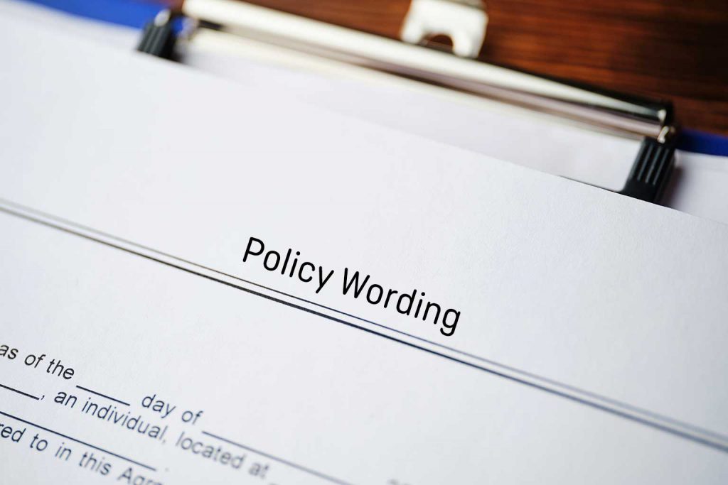 insurance policy wording